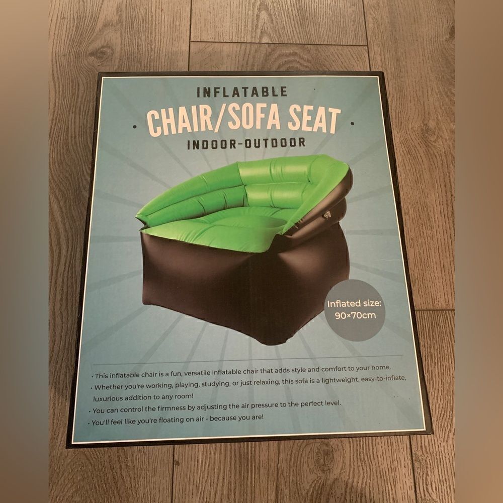 Inflatable chair sofa seat indoor and outdoor inflated size 90x70 cm